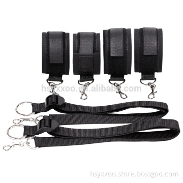 SM Doggy Style Spread Eagle Restraint Kit With Wrist Ankel cuff and Collor